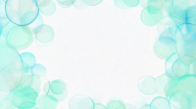 A rotating animation of blue bubbles on a white background. The bubbles are of various sizes and overlap each other.