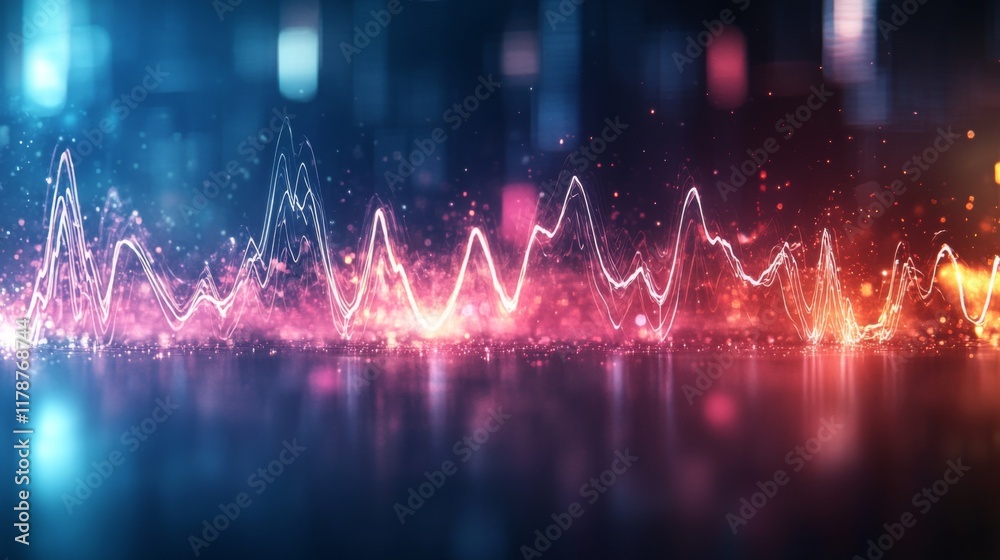 Leinwandbilder a creative visualization of heart waves morphing into abstract shapes, representing the life force a