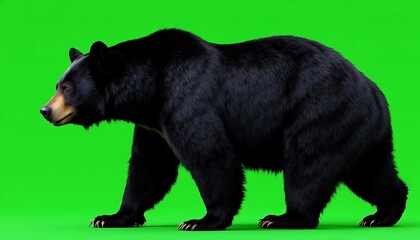 Fototapeta premium Majestic Black Bear: A Realistic 3D Render