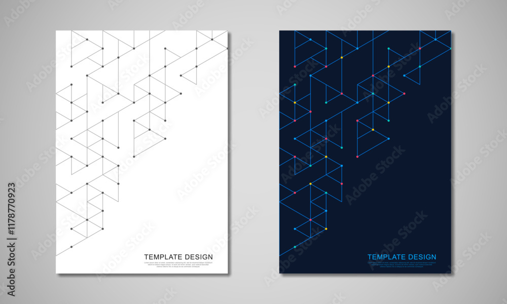 Poster Abstract covers and brochures with geometric backgrounds of polygon shape patterns