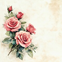 close-up bouquet of rose flowers on white background
