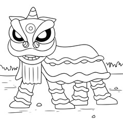 Barongsai Lion Dance Coloring Page