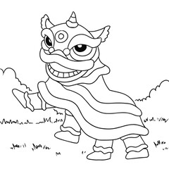 Barongsai Lion Dance Coloring Page