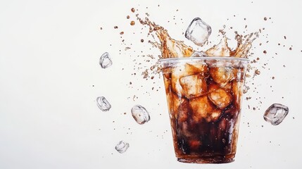 Artistic set of coffee beans and coffee cup drinks isolated on white background,hand-drawn vector,hot coffee drinks,cafe shop,modern flat design,Fashionable and cute coffee motif concept.