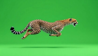 Cheetah in Motion: A Dynamic Green Screen Capture