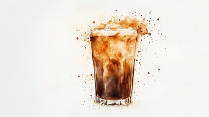 Artistic set of coffee beans and coffee cup drinks isolated on white background,hand-drawn vector,hot coffee drinks,cafe shop,modern flat design,Fashionable and cute coffee motif concept.