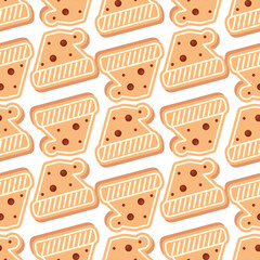 Gingerbread Christmas Seamless Pattern