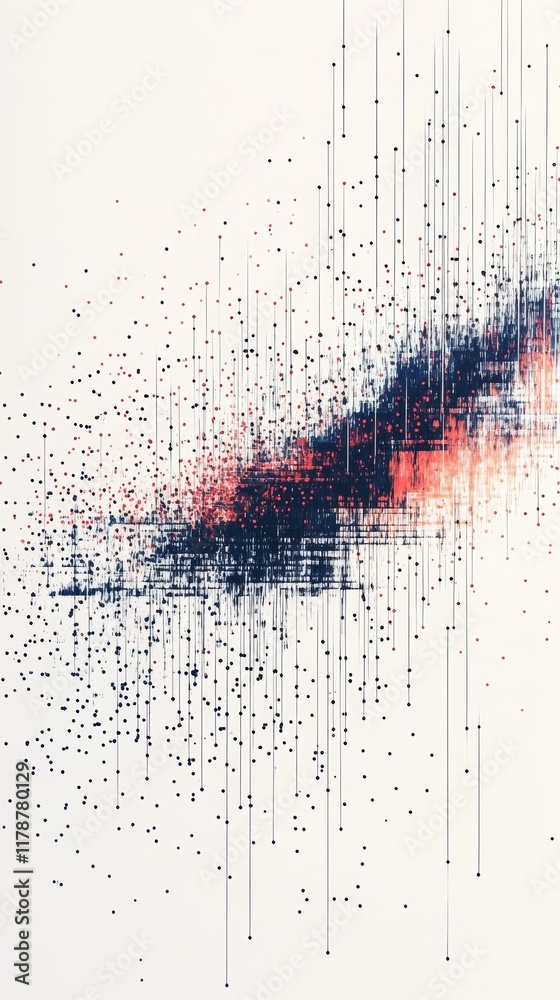 Poster this minimalist abstract artwork features data points in a clean design, emphasizing simplicity and 