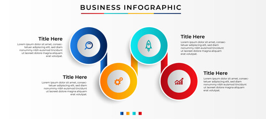 Timeline infographic template. 4 Step timeline journey, calendar Flat simple infographics design template. presentation graph. Business concept with 4 options, vector illustration.