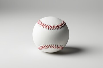 arafed baseball with red stitchs on a white surface