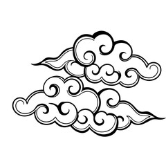 Fototapeta premium Chinese Cloud Hand Drawn Icon