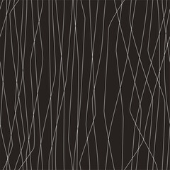 Vector seamless abstract pattern with thin, intertwined lines creating organic, almost natural shapes. Brown background