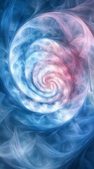 Fototapeta premium A mesmerizing abstract fractal design featuring swirling patterns in blue and pink, creating a dreamlike and ethereal visual effect.