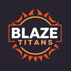 Sports logo with Blaze Titans vector illustration design. Perfect for branding, team emblems, and dynamic visuals. Features bold, modern, and creative graphics ideal for sports-themed projects.