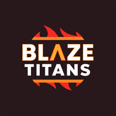 Sports logo with Blaze Titans vector illustration design. Perfect for branding, team emblems, and dynamic visuals. Features bold, modern, and creative graphics ideal for sports-themed projects.