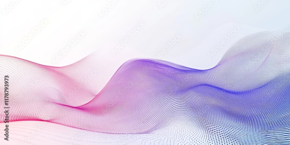 Poster abstract data network design with wavy patterns, space for text and elements in soft gradient colors