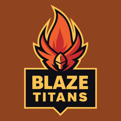 Sports logo with Blaze Titans vector illustration design. Perfect for branding, team emblems, and dynamic visuals. Features bold, modern, and creative graphics ideal for sports-themed projects.