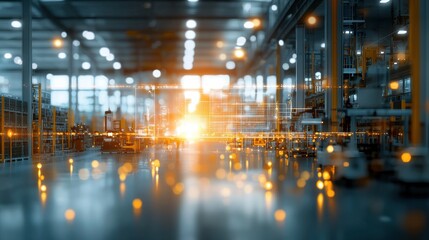 Digital twin hologram enhancing smart warehouse operations in a high-tech industrial environment innovating supply chain management