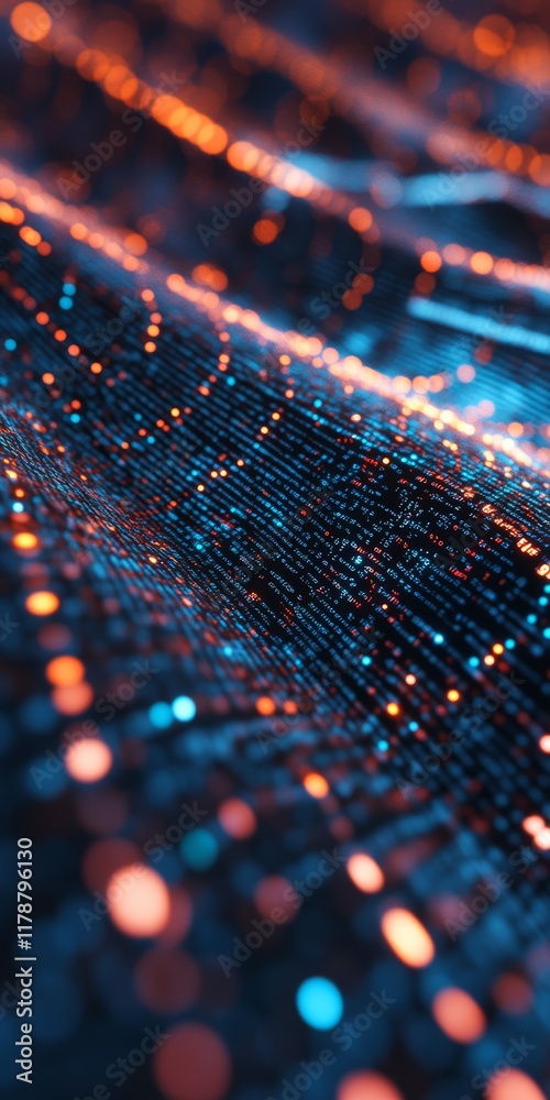 Poster explore a stunning visual representation of dynamic data flow, showcasing vibrant colors and intrica