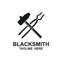 Rustic Blacksmith Forge Iron Anvil Foundry for Industrial Retro Workshop Logo Design