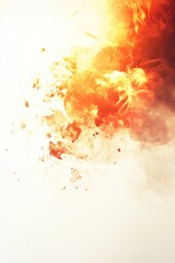 This image showcases an intense flare effect with colorful smoke on a pure white background, creating a striking and dynamic visual perfect for artistic projects.