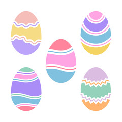 colorful eggs easter icon symbol flat vector