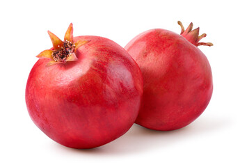 Pomegranate fruit isolated on white background. Clipping path.