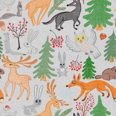 seamless pattern with animals