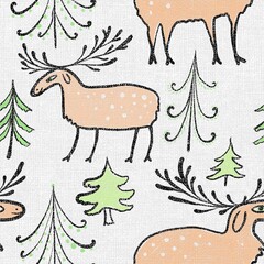 christmas card with deer