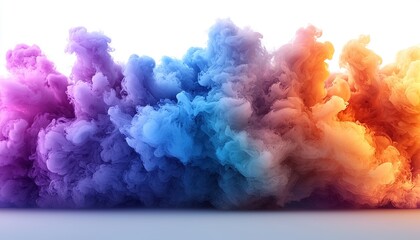 Colorful smoke clouds in vibrant hues creating an artistic visual effect.