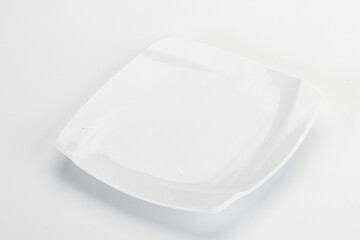 White ceramic empty plate dishware