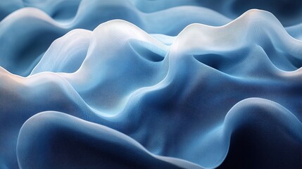 Abstract representation of flowing, translucent waves in soft blue tones.