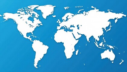 Clean blue and white world map vector illustration , abstract, eps, clean