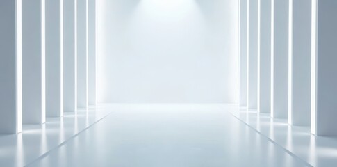 Clean, bright white futuristic backdrop with glowing lines, innovation, wallpaper