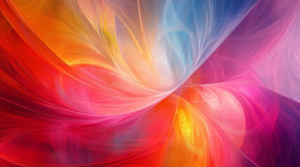 Fototapeta premium A dynamic and colorful abstract background with a smooth paint texture, showcasing a futuristic fractal design for artistic visuals.