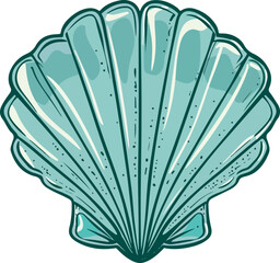 Illustration of a Blue Seashell