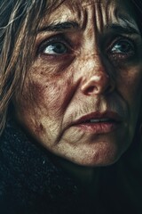 Obraz premium Woman's wrinkled face