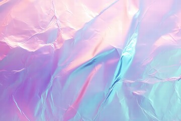 Obraz premium Abstract Trendy Holographic Background with Colorful Wrinkled Texture and Soft Pastel Shades Ideal for Modern Designs or Creative Projects