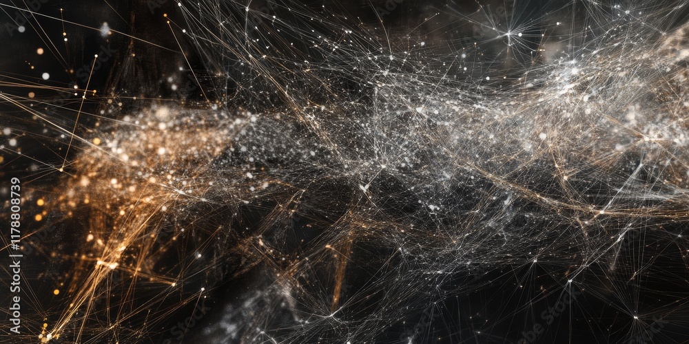 Poster explore the captivating abstract representation of interconnected data networks, illustrating dynami