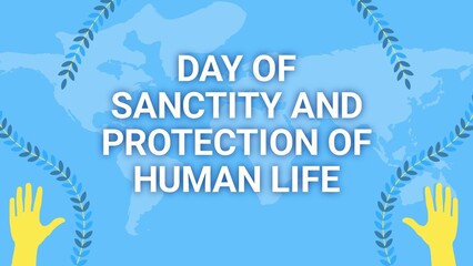 Naklejka premium Day of Sanctity and Protection of Human Life web banner design illustration 