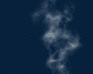 Transparent realistic smoke on a dark checkered background with soft, flowing, wispy trails.