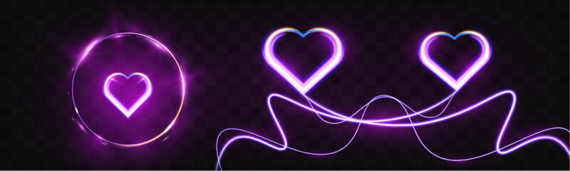 Glowing neon heart with vibrant pink and blue lights on background. Perfect for romantic, modern, or decorative design.