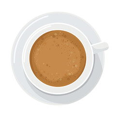 Top view of Hot coffee cup