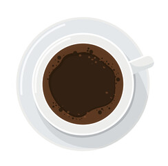 Top view of Hot coffee cup