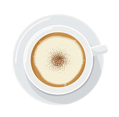 Top view of Hot coffee cup