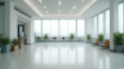 empty white business office with blurred background