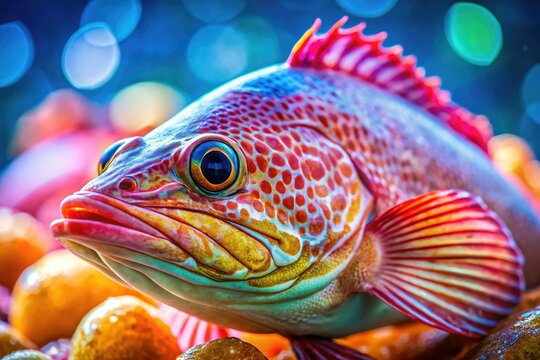 Macro lens reveals vibrant bokeh blurring the background of a detailed Urechis Unicinctus line drawing.