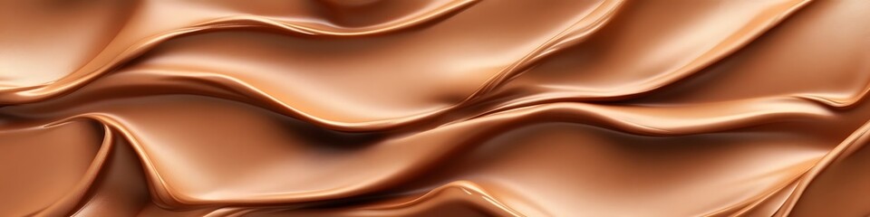 Soft Waves of Mocha Mousse Fabric   Glossy and Abstract Banner Design for Cosmetics Textiles or