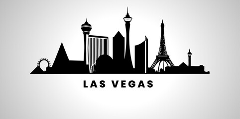Las Vegas cityscape silhouette on a white background © Ashes Studio