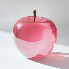 Pink Apple on White Table